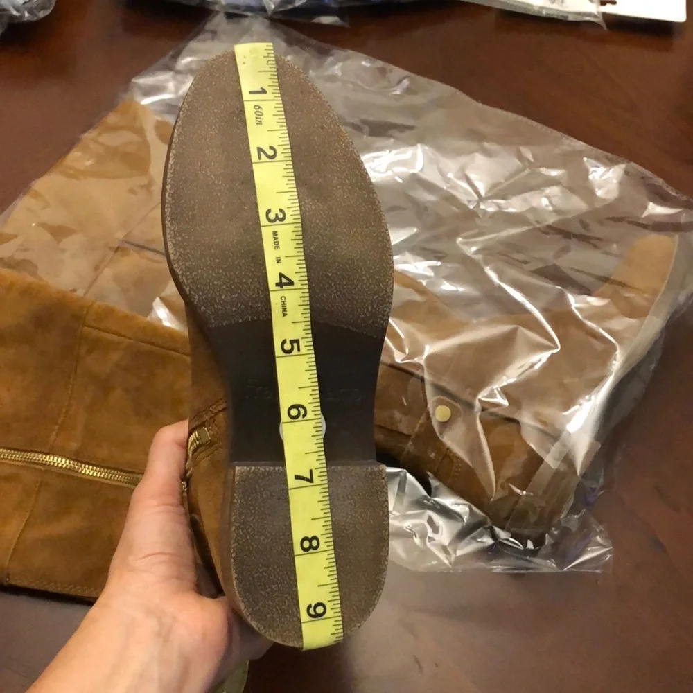 Franco Sarto Suede Caydee Wide Calf Brown Boots 4